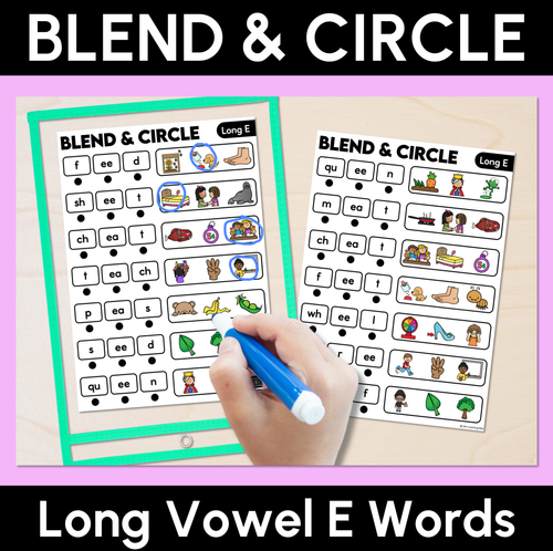 Resource preview 4 for Blend & Circle - Long Vowel Words Blending Mats Bundle