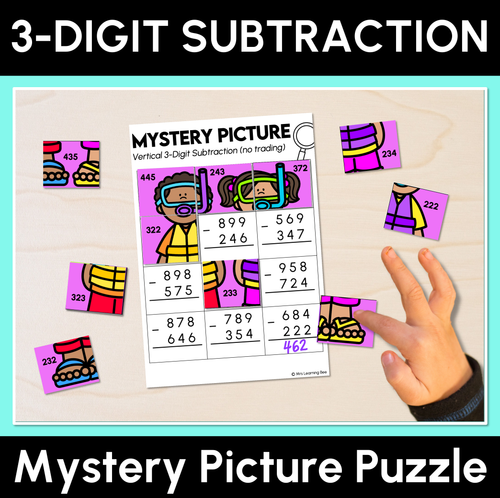 Resource preview 1 for Mystery Picture Puzzle - 3-Digit Subtraction