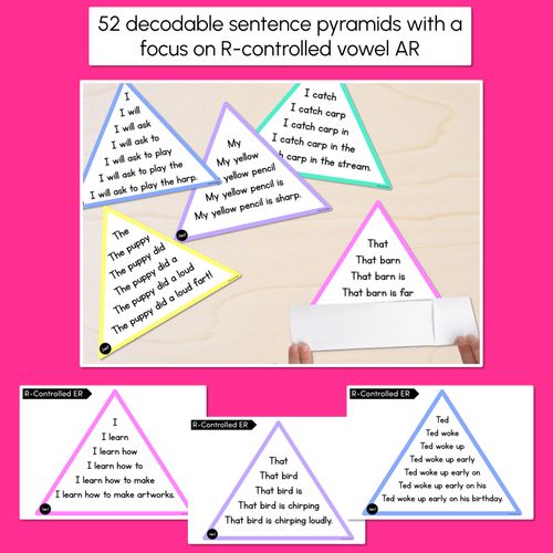 Resource preview 2 for R-CONTROLLED VOWELS AR WORDS - Decodable Sentences Pyramids - Phonics Fluency