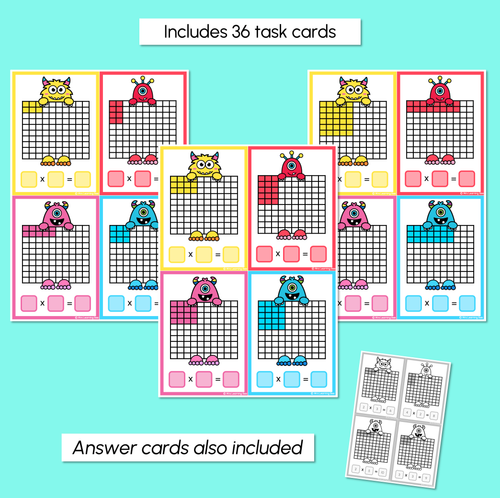 Resource preview 3 for Monster Arrays - Multiplication Task Cards