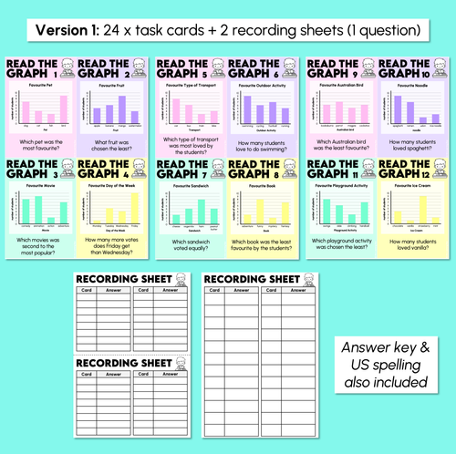 Resource preview 3 for Read the Graph - Reading Data Task Cards
