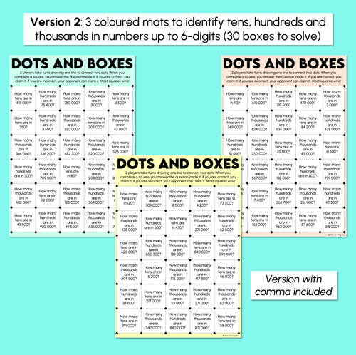 Resource preview 4 for Dots & Boxes - Place Value Activity Mats