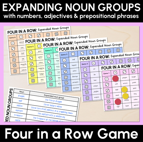 Resource preview 1 for Expanding Noun Groups - Four in a Row Game
