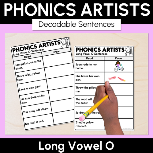 Resource preview 5 for Phonics Artists - Long Vowels Decodable Sentences Activity Bundle