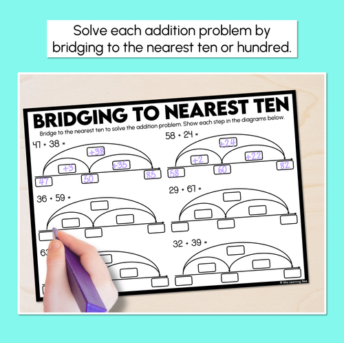 Resource preview 2 for Bridging to 10s & 100s - Addition Worksheets