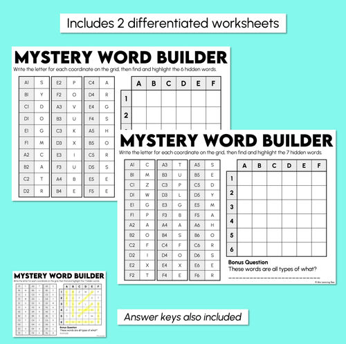 Resource preview 3 for Mystery Word Builder – Finding Locations Worksheets