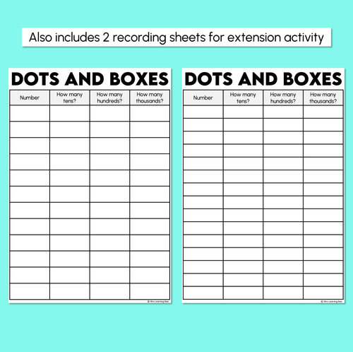 Resource preview 5 for Dots & Boxes - Place Value Activity Mats