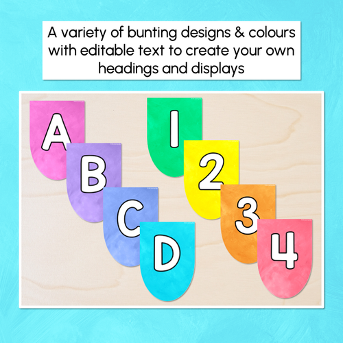 Resource preview 2 for Editable Scalloped Bunting - Alphabet & Numbers - The Kutopia Collection