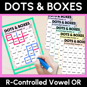 Dots and Boxes Phonics Game - R-Controlled Vowel OR Words