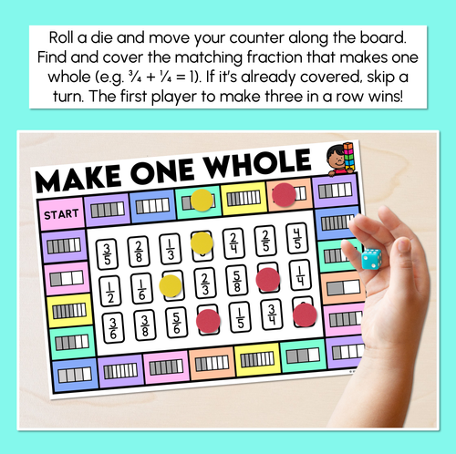 Resource preview 2 for Make One Whole - Fractions Board Game