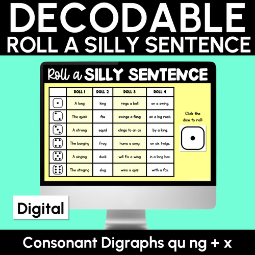 Resource preview 5 for Roll a Silly Sentence CVC/CVCC Words & Consonant Digraphs Bundle