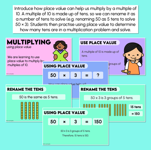 Resource preview 2 for Multiplying by Multiples of 10 Using Place Value Teaching Slides