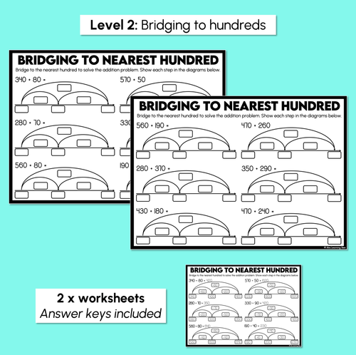 Resource preview 4 for Bridging to 10s & 100s - Addition Worksheets