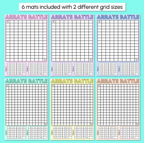 Resource preview 3 for Arrays Battle - Multiplication Activity Mats