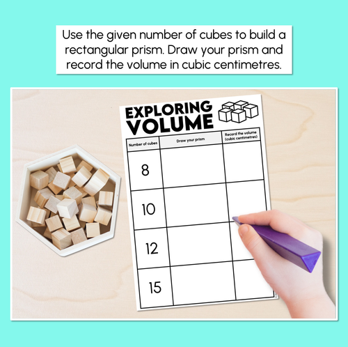 Resource preview 2 for Exploring Volume (Cubic Centimetre) Recording Sheets