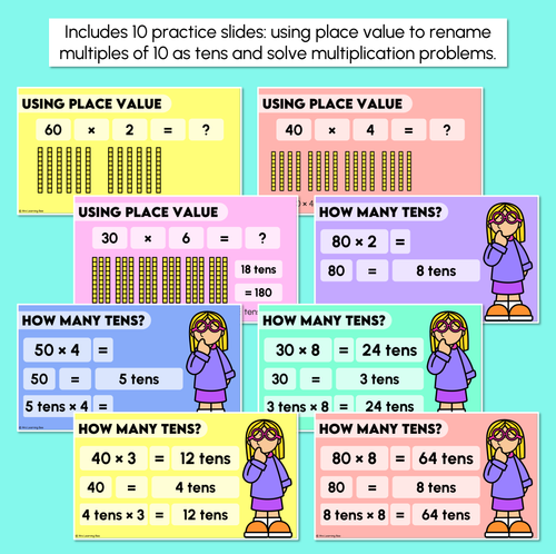 Resource preview 3 for Multiplying by Multiples of 10 Using Place Value Teaching Slides