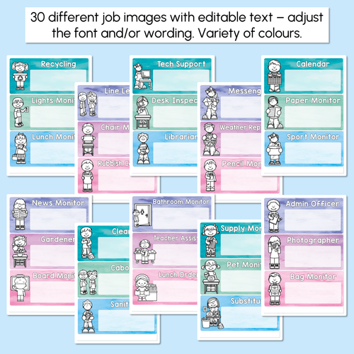Resource preview 2 for Editable Class Jobs Display - The Sea of Wonder Collection - Calming Classroom Decor