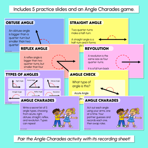 Resource preview 3 for Types of Angles Teaching Slides - Angles as Turns and Comparing to a Quarter-Turn