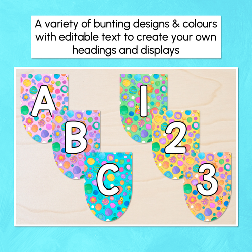 Resource preview 4 for Editable Scalloped Bunting - Alphabet & Numbers - The Kutopia Collection