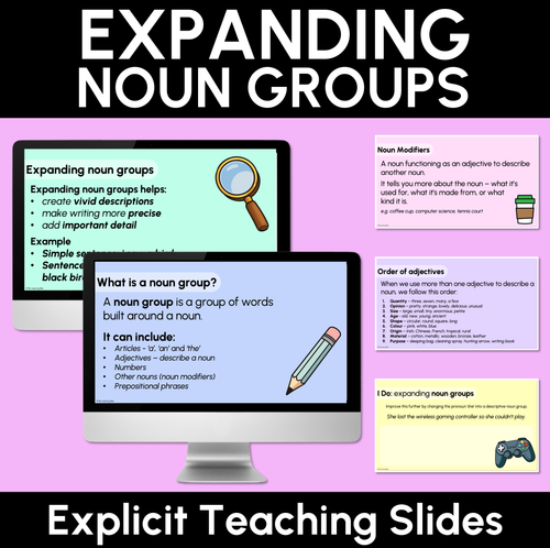Resource preview 1 for Expanding Noun Groups Explicit Teaching Slides