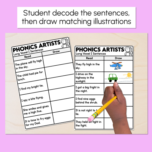 Resource preview 2 for Phonics Artists - Long Vowel U Words - Decodable Sentences Activity