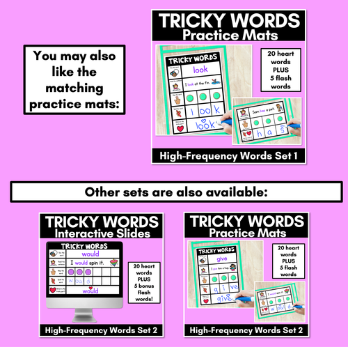 Resource preview 5 for High Frequency Heart Word Digital Practice Slides - INTERACTIVE - Set 1