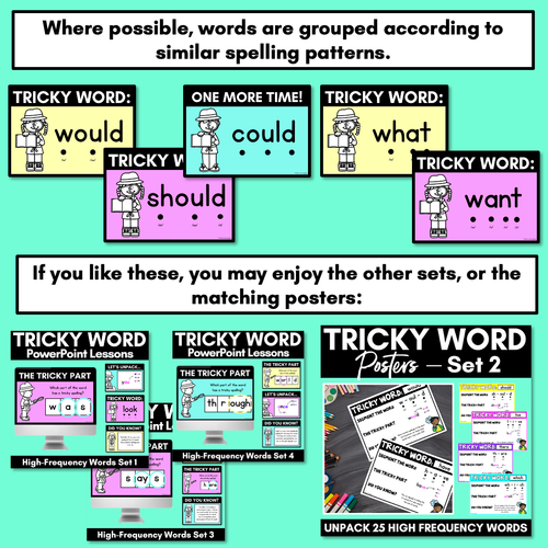 Resource preview 4 for High Frequency Heart Word Lessons SET 2-  WORDS WITH TRICKY SPELLINGS