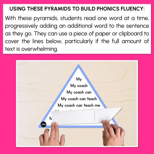 Resource preview 3 for CONSONANT PHONEME CH WORDS - Decodable Sentence Pyramids - Phonics Fluency