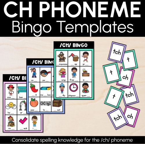 Resource preview 1 for CH TCH SOUND BINGO - Ways to spell the /ch/ phoneme