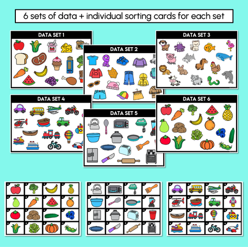 Resource preview 3 for Data Categories Task Cards – Data Sorting Activity