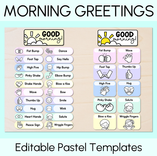 Resource preview 1 for Morning Greetings - Editable Pastel Templates