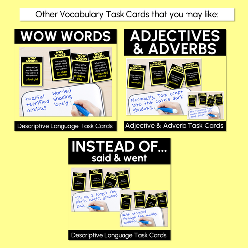 Resource preview 4 for DESCRIBE IT - Descriptive Language & Adjectives Task Cards - VCOP aligned