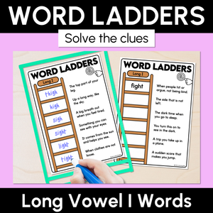 Word Ladders - Find the Clue - Long Vowel I Words