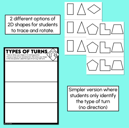 Resource preview 3 for Types of Turns - Trace and Rotate 2D Shapes