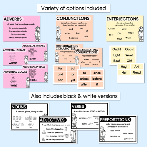 Resource preview 4 for PARTS OF SPEECH POSTERS - The Brentos Collection