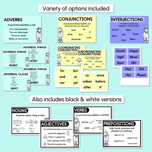 Resource preview 4 for PARTS OF SPEECH POSTERS - The Wonderland Collection