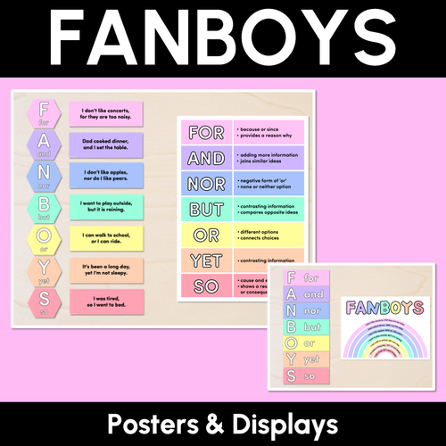 FANBOYS Poster Displays for Coordinating Conjunctions