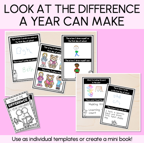 Resource preview 1 for Look at the difference a year can make - First day of school template