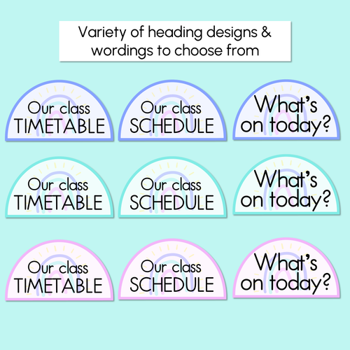 Resource preview 5 for Editable Visual Timetable or Class Schedule - The Wonderland Collection