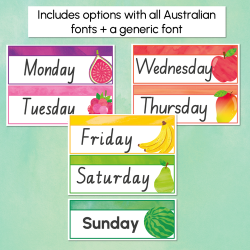 Resource preview 2 for Classroom Flip Calendar - The Tutti Frutti Collection - Colourful Classroom Decor