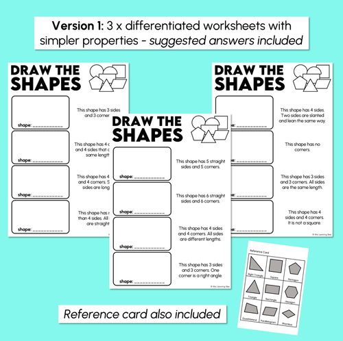 Resource preview 3 for Draw the Shapes – 2D Shapes Worksheets