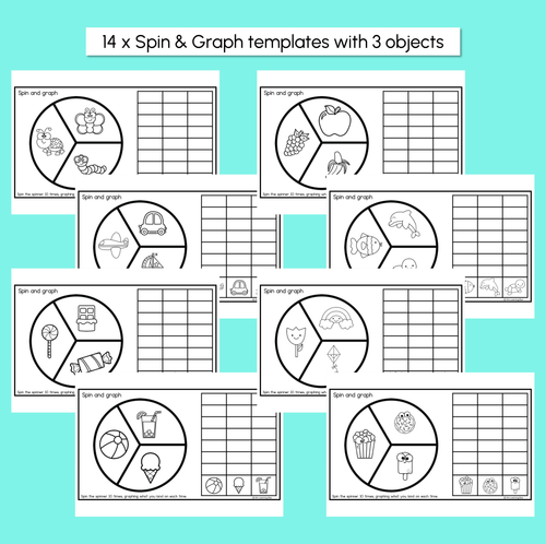 Resource preview 2 for Spin & Graph Templates – Graphing with 3 or 4 Items
