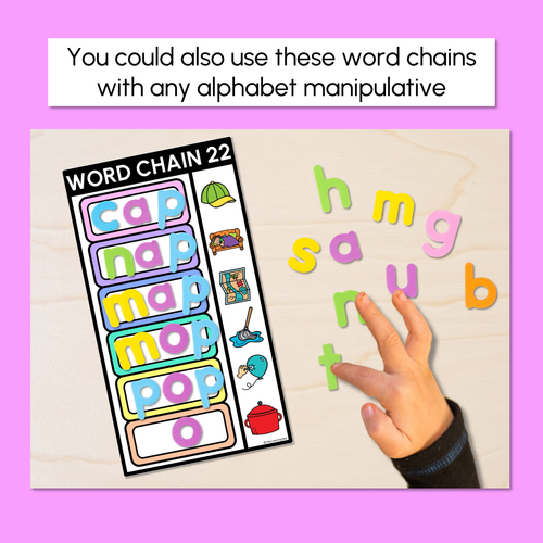 Resource preview 3 for CVC Word Chains for Beginning, Middle and End Sounds