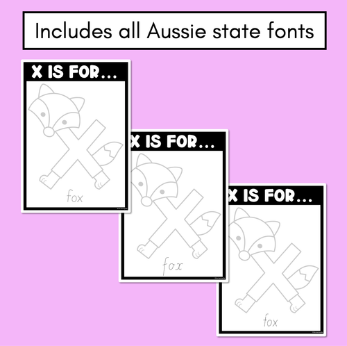 Resource preview 3 for Sound Crafts - UPPERCASE Letter X - X is for Fox