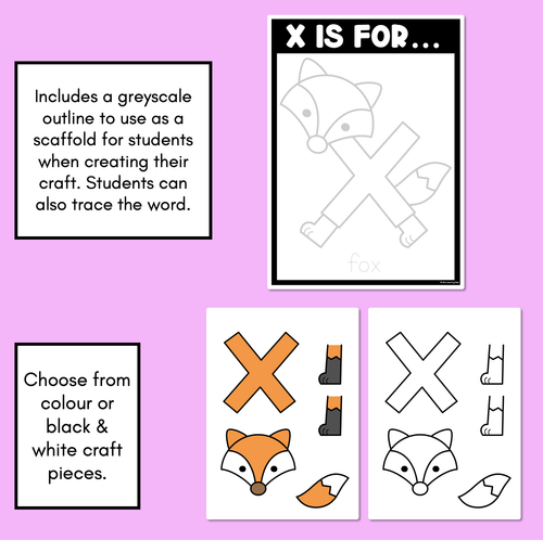 Resource preview 4 for Sound Crafts - UPPERCASE Letter X - X is for Fox