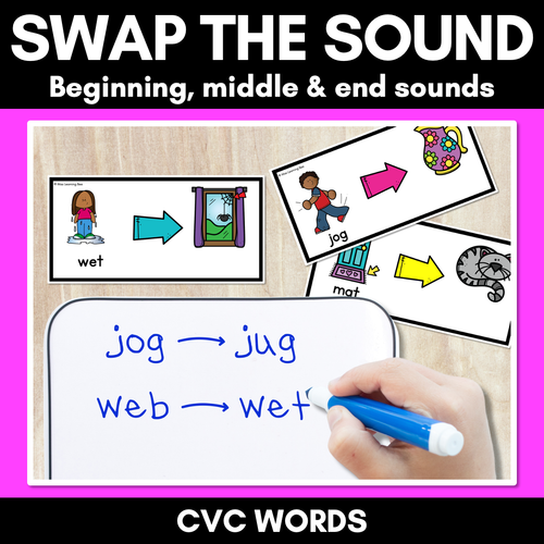 Resource preview 1 for Phonemic Awareness - Phoneme Substitution with CVC Words