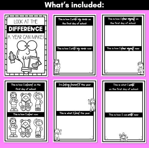 Resource preview 2 for Look at the difference a year can make - First day of school template