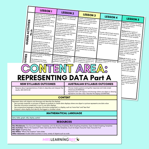 Resource preview 1 for Representing Data Part A - Grade 1 & 2 Program