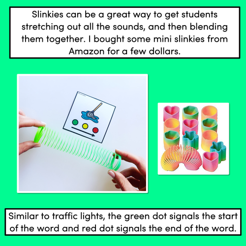 Resource preview 2 for CVC Word Picture Cards with Sound Buttons - STRETCH & BLEND WITH SLINKIES