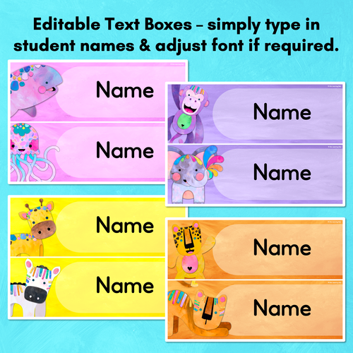 Resource preview 3 for Student Name Tags - Editable - The Kutopia Collection